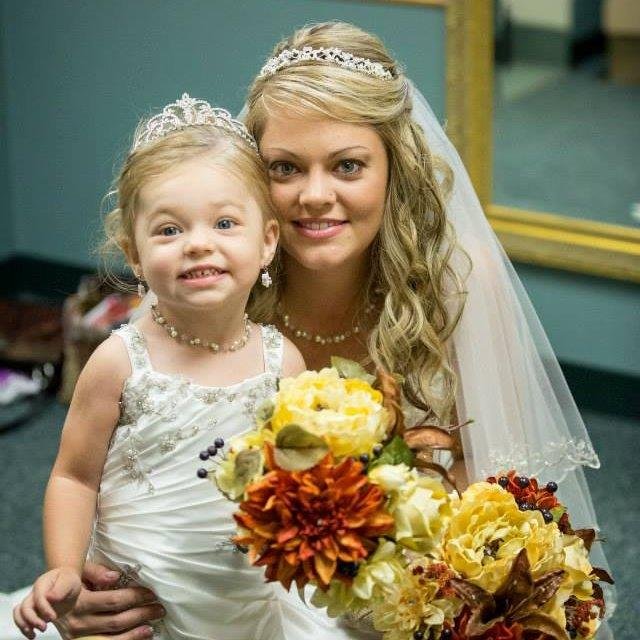 Flower girl dress to match the brides